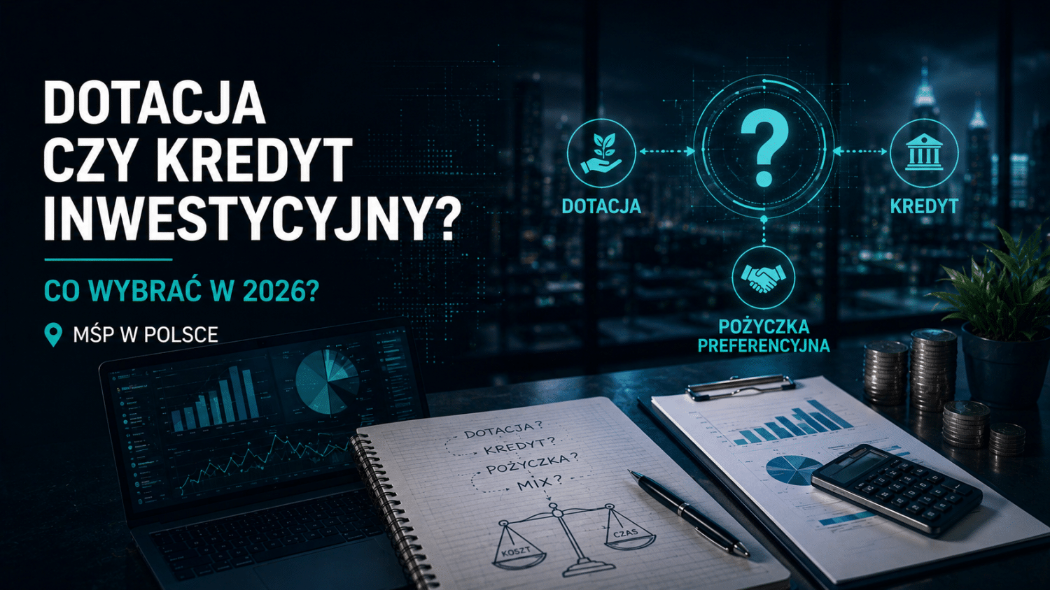 Dotacja, kredyt i pożyczka preferencyjna jako trzy ścieżki finansowania inwestycji MŚP w 2026 roku