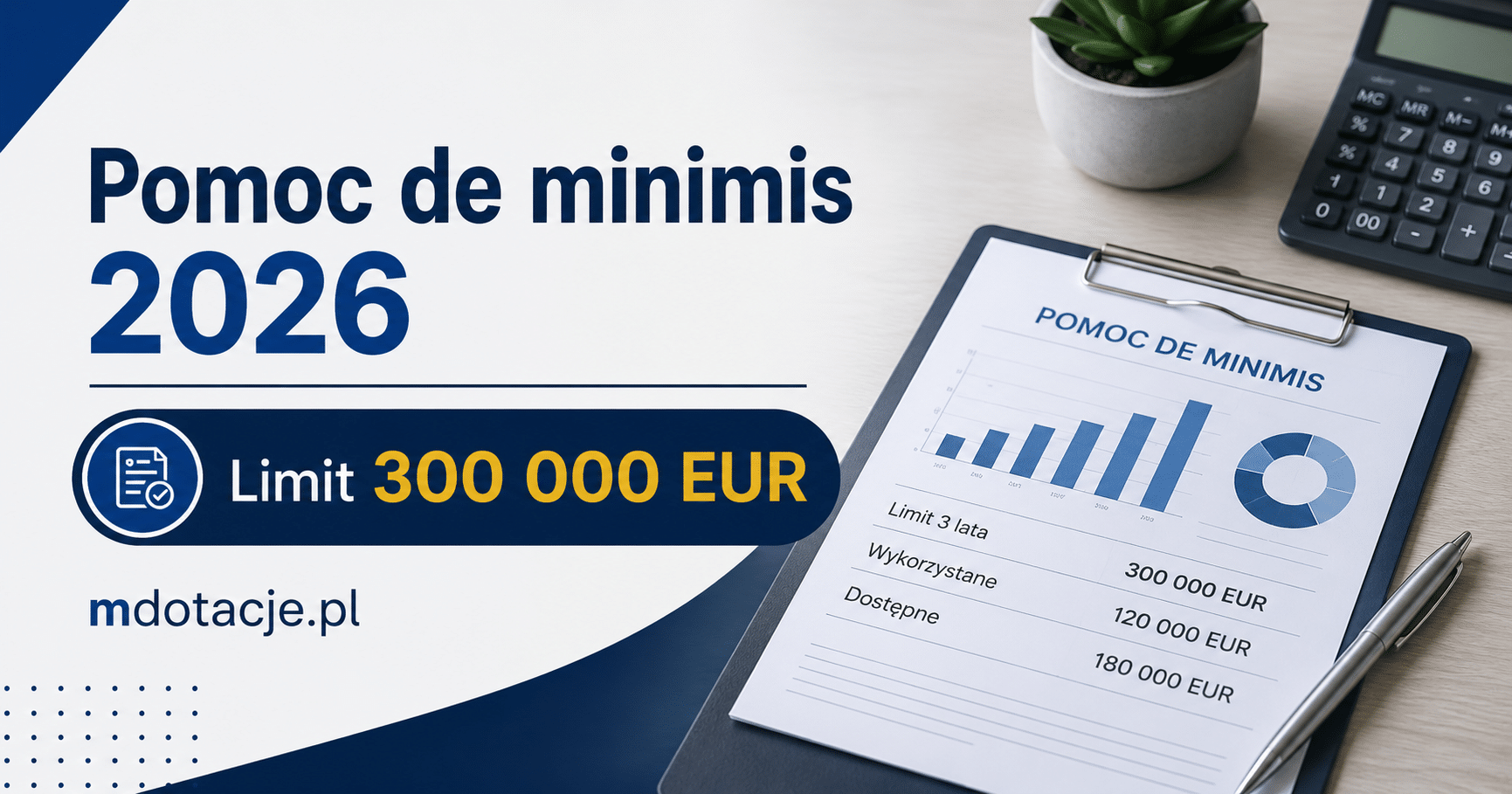 Pomoc de minimis 2026 — limit 300 000 EUR i sprawdzenie salda pomocy dla firmy