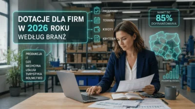 Dotacje dla firm 2026 według branż — przegląd dofinansowania dla produkcji, IT, OZE i medycyny w perspektywie 2021–2027