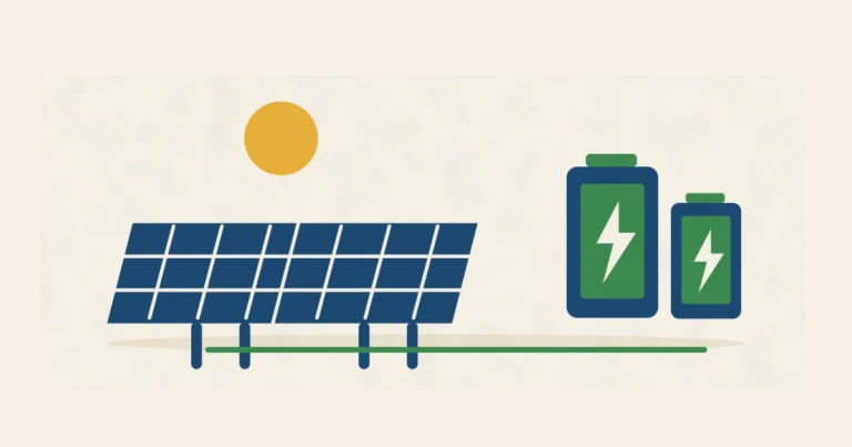 Instalacja fotowoltaiczna i baterie magazynu energii.
